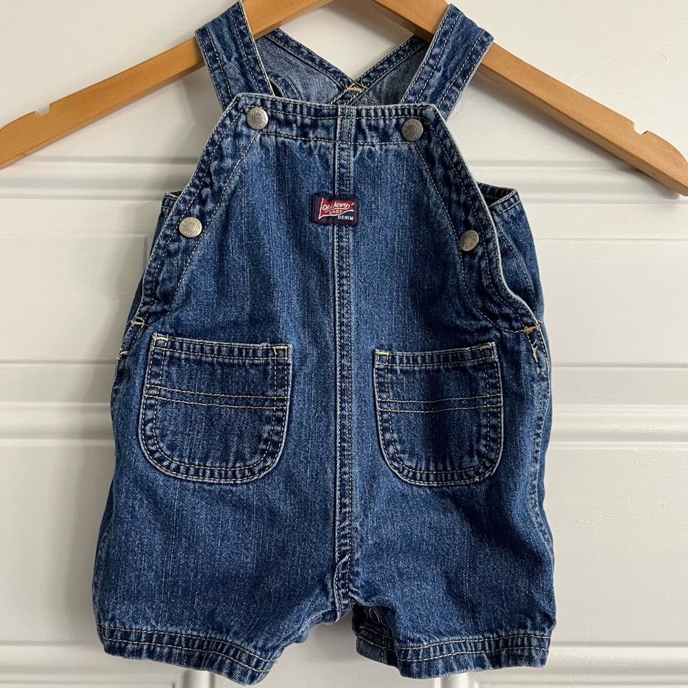 Y2K Old Navy Baby Denim Shortalls Size 3-6 Months